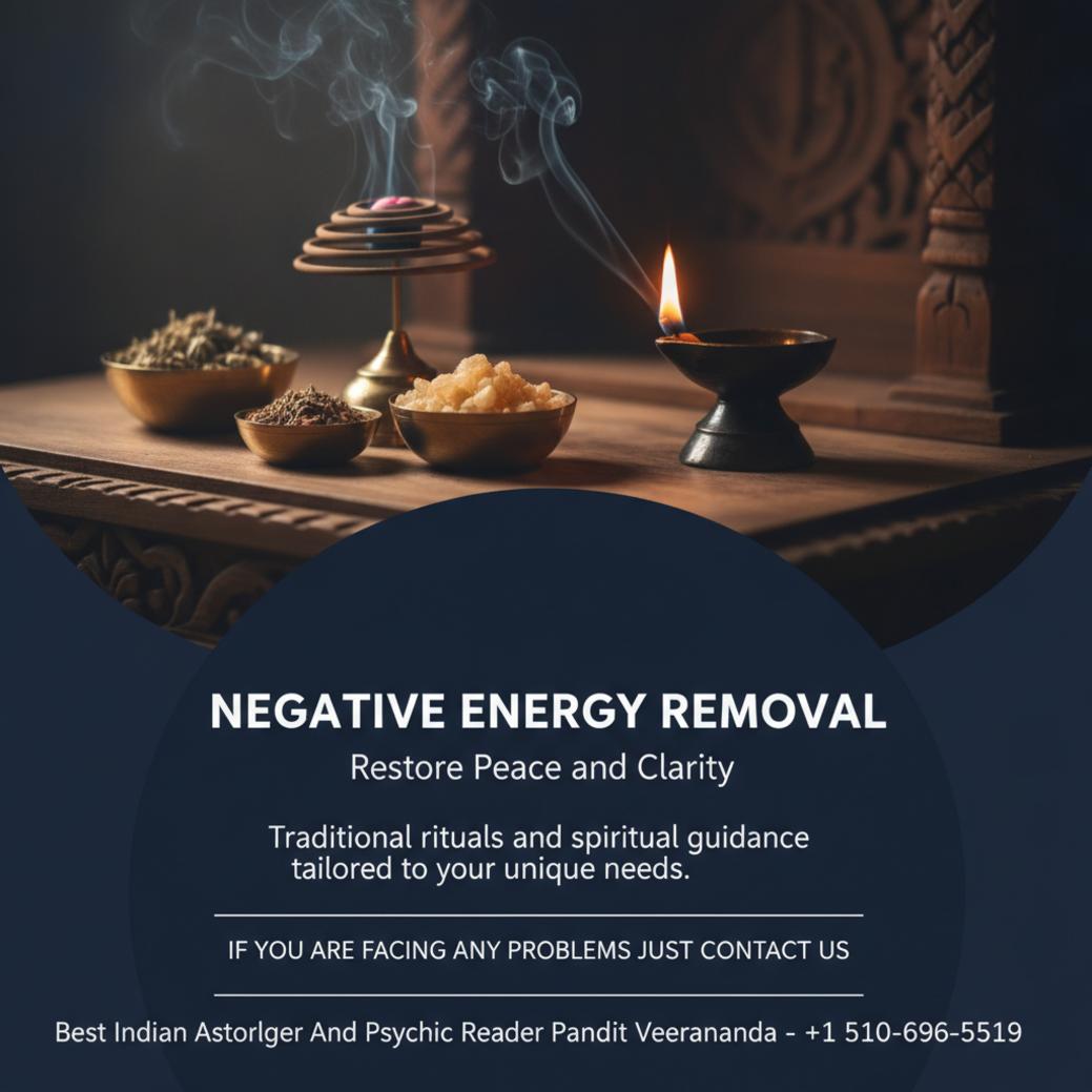 Negative energy removal altar with warm lamp and incense in Bay Area