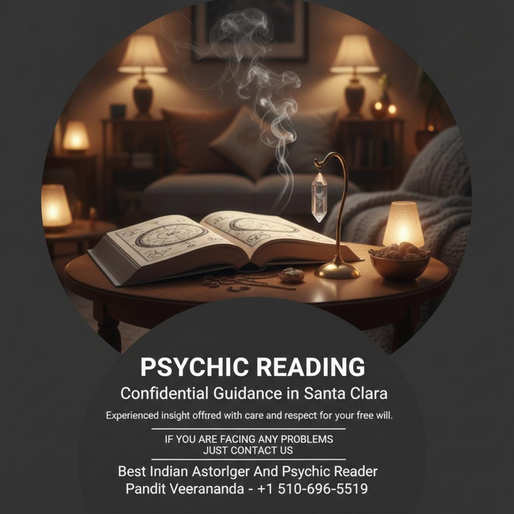 Calm room with astrology books and incense for psychic reading Santa Clara