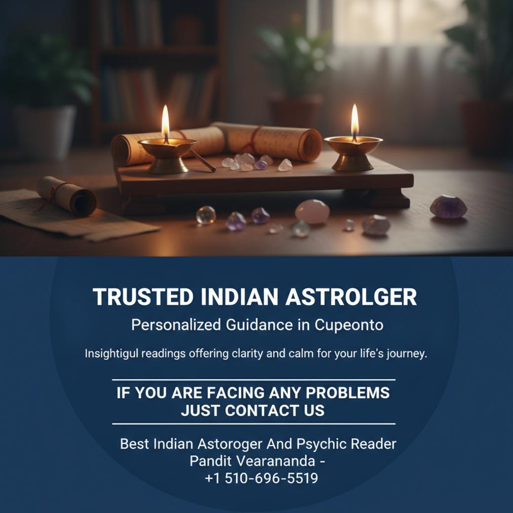 Traditional vedic astrology tools setup in a dim, warm Cupertino room