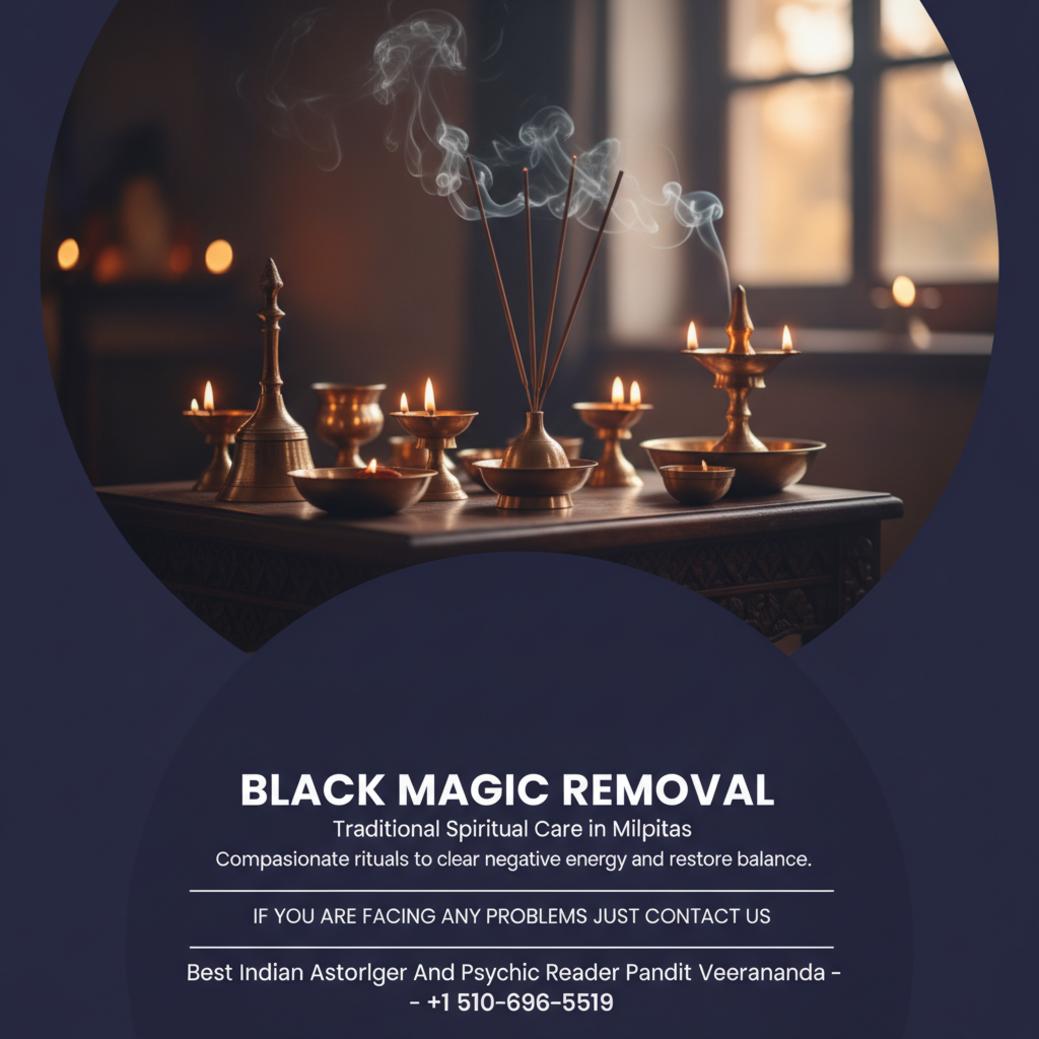 Black magic removal ritual items on altar table in Milpitas, CA