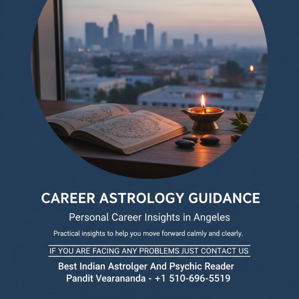 Career astrology guidance with Vedic chart in Los Angeles setting