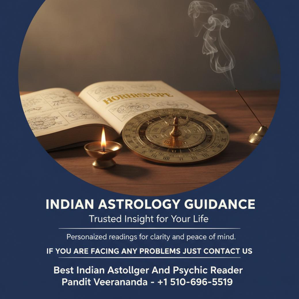 Indian astrologer tools with horoscope charts and lamp in Bay Area