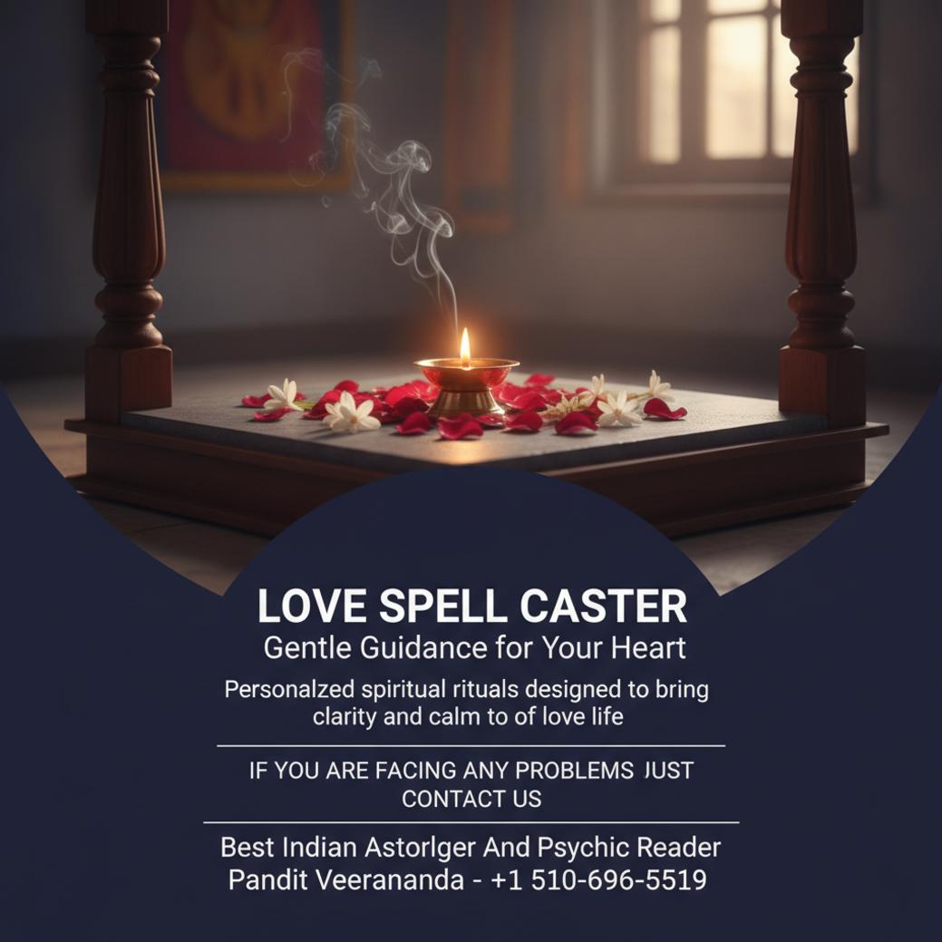 Love spell caster altar with brass lamp and flowers Bay Area