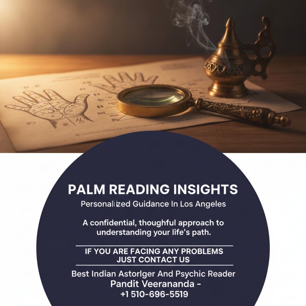 Traditional palm reading tools softly lit for Los Angeles palm reading session