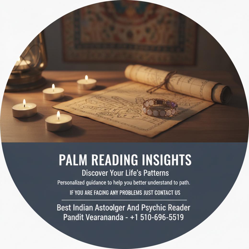Palm reading consultation setup with charts in San Diego lighting