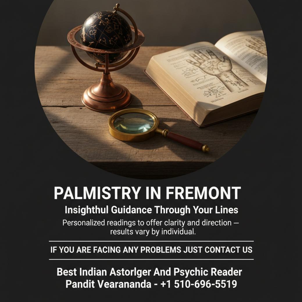 How Palmistry in Fremont Can Clarify Your Path Palmistry hands and book reading setup in Fremont CA office