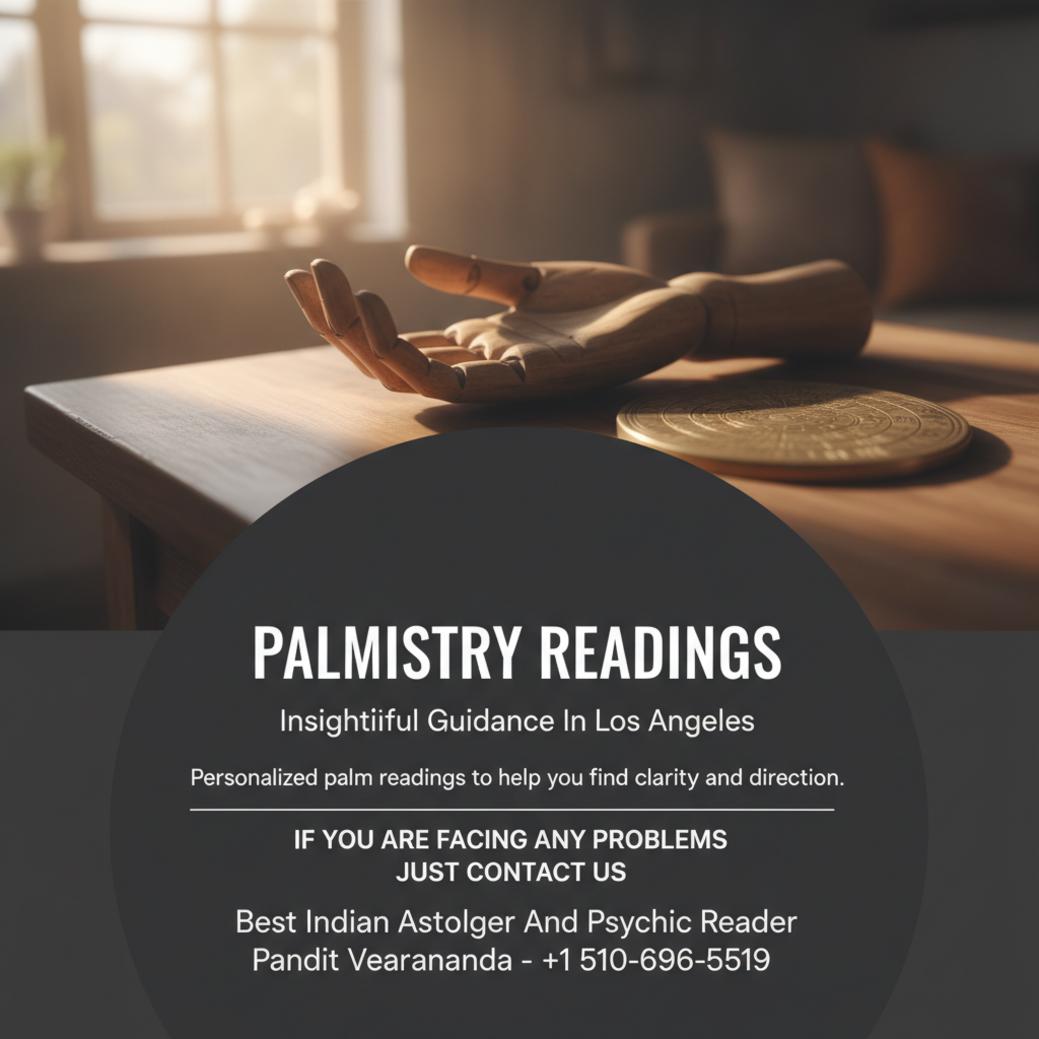 Palmistry reading setup with traditional tools in Los Angeles setting