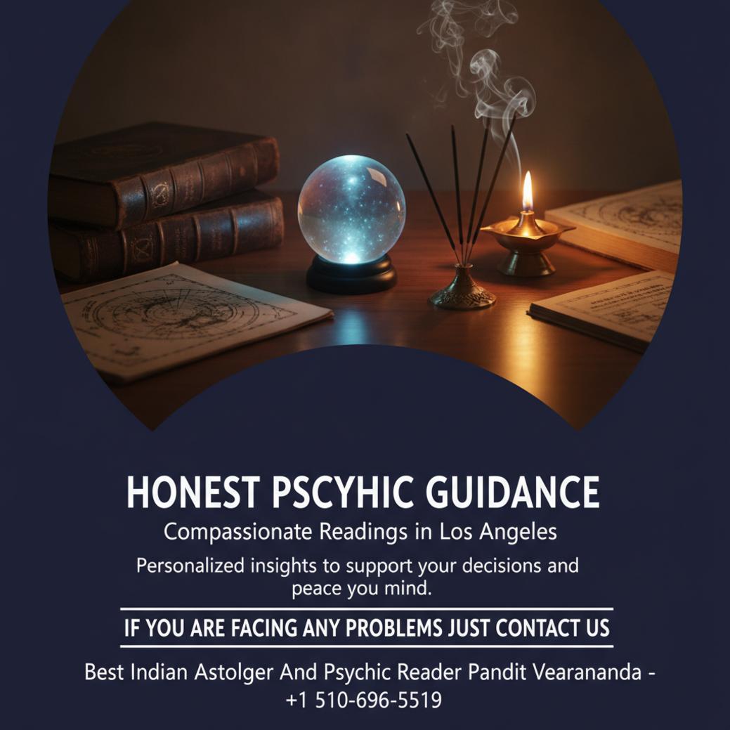 Trusted Psychic in Los Angeles, CA for Honest Guidance calm psychic reading setup with books and crystal ball in los angeles
