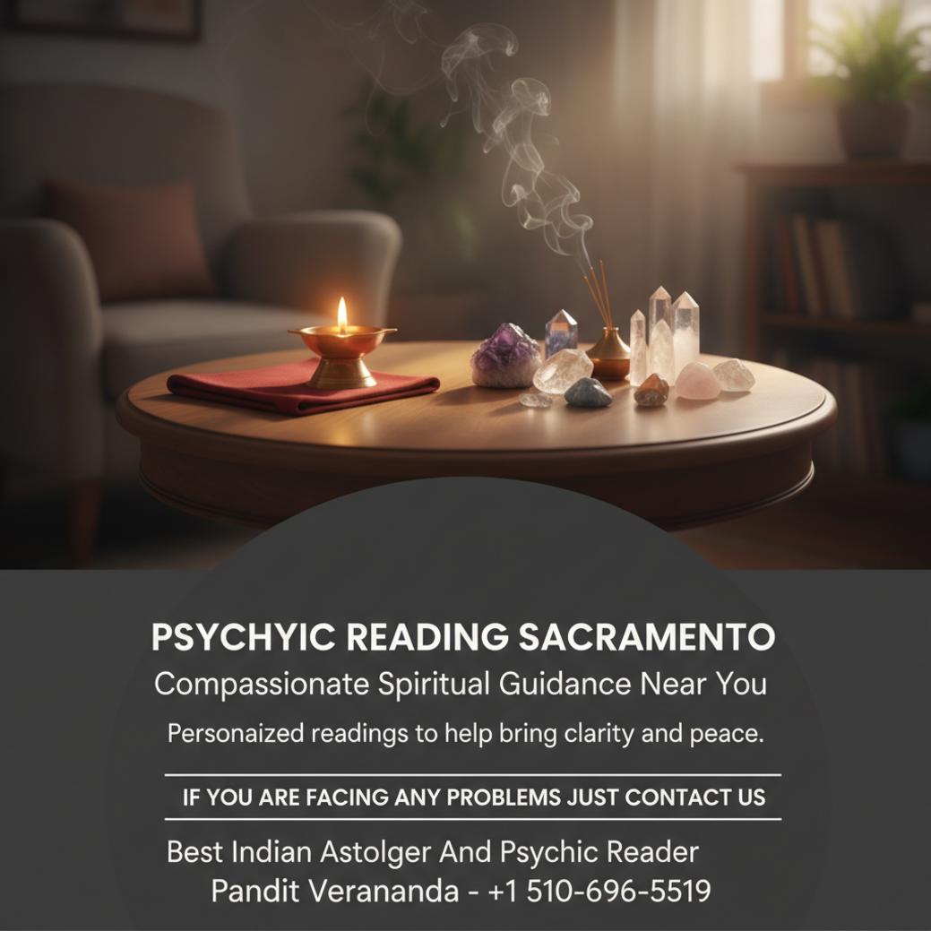 Calm spiritual room setup for psychic reading in Sacramento, CA