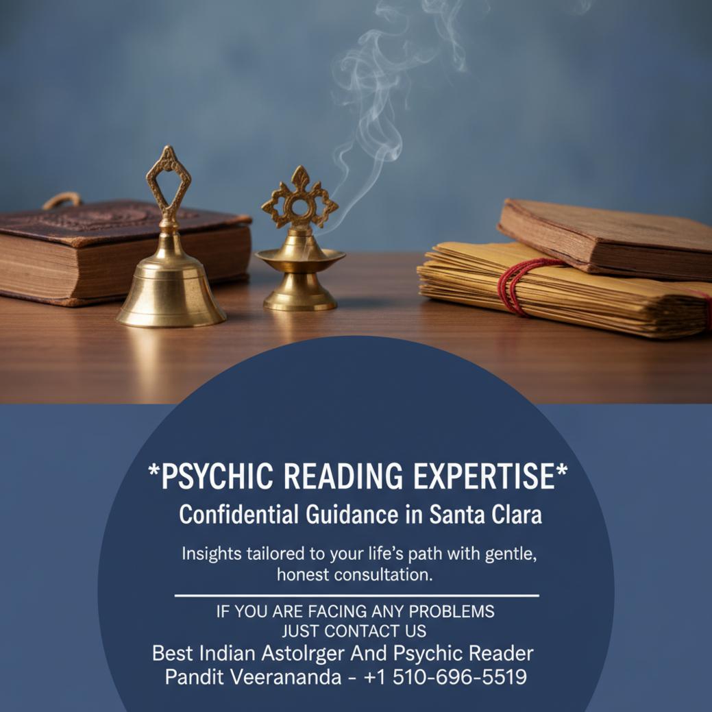 calming psychic reading setup with Vedic tools in Santa Clara