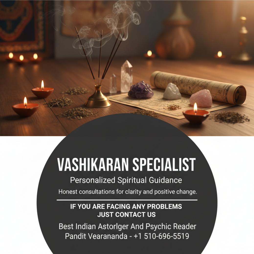 Traditional vashikaran specialist setup with astrological chart in Los Angeles