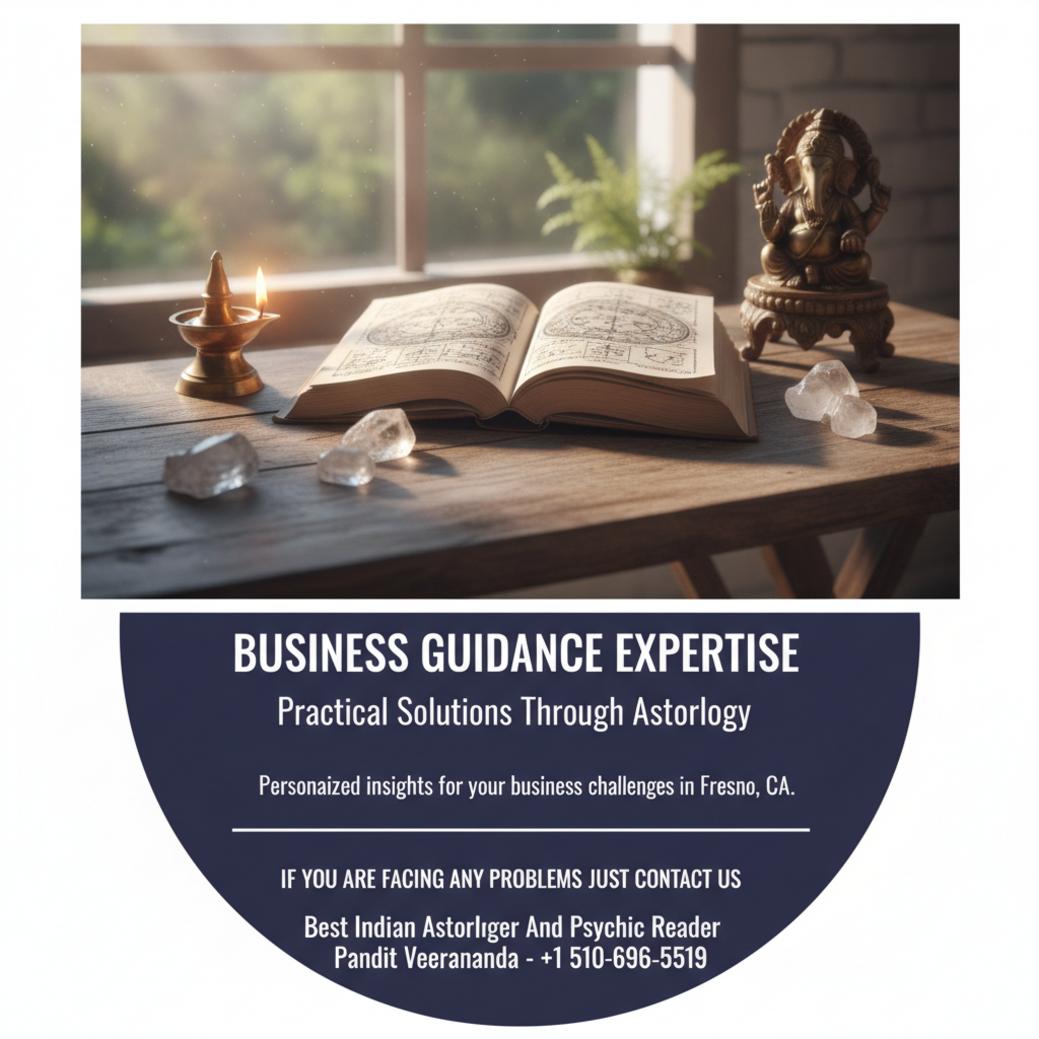 Business problem solution scene with astrology tools in Fresno calm setting