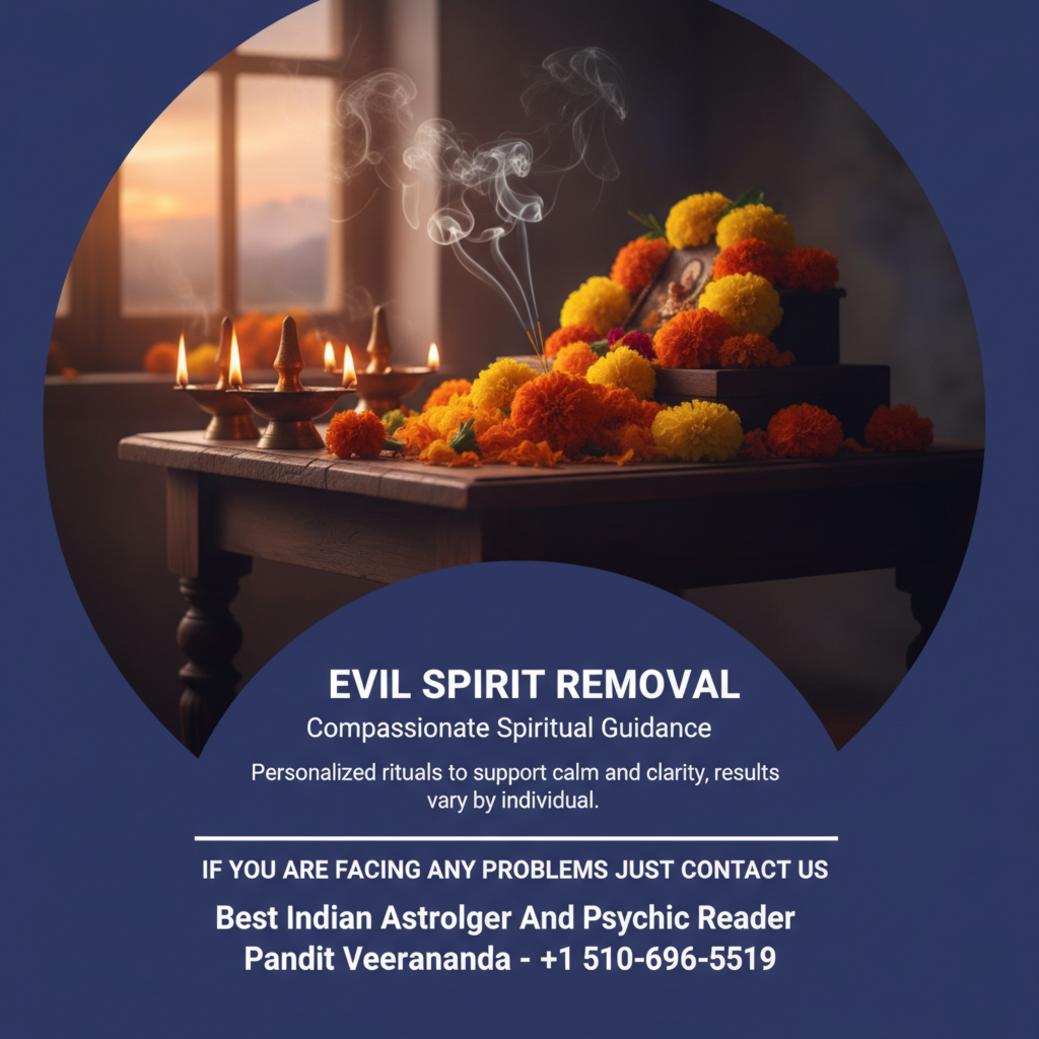 Softly lit altar for evil spirit removal ritual in Mountain View