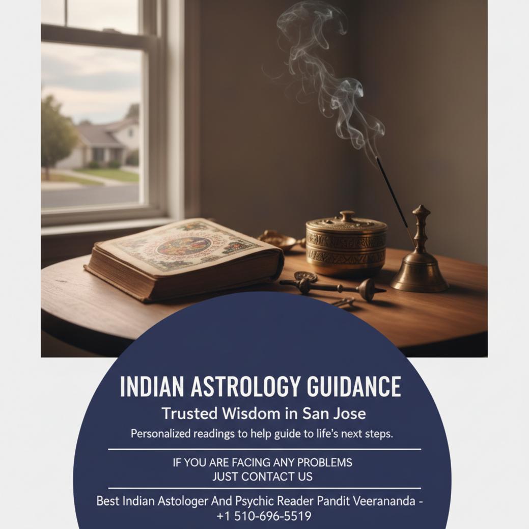 Looking for an Indian Astrologer in San Jose? Here’s What to Know Vedic astrology tools and horoscope book on table in San Jose