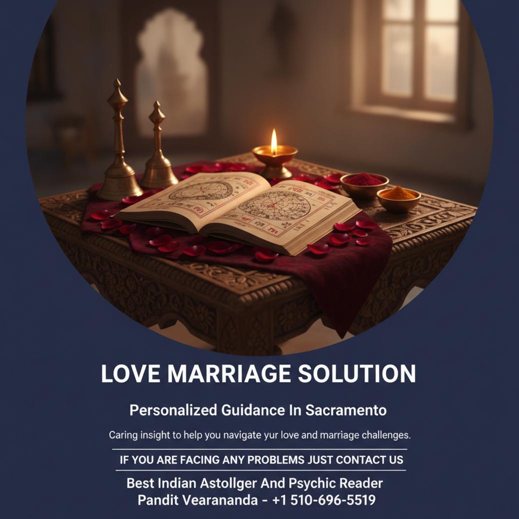 How to Find a Love Marriage Solution in Sacramento, CA Vedic astrology tools and kundli chart for love marriage solution in Sacramento
