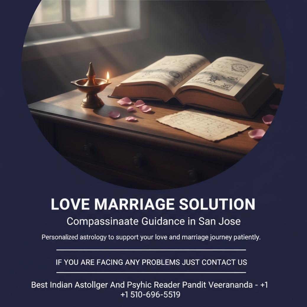 Love marriage solution Vedic astrology reading San Jose CA desk