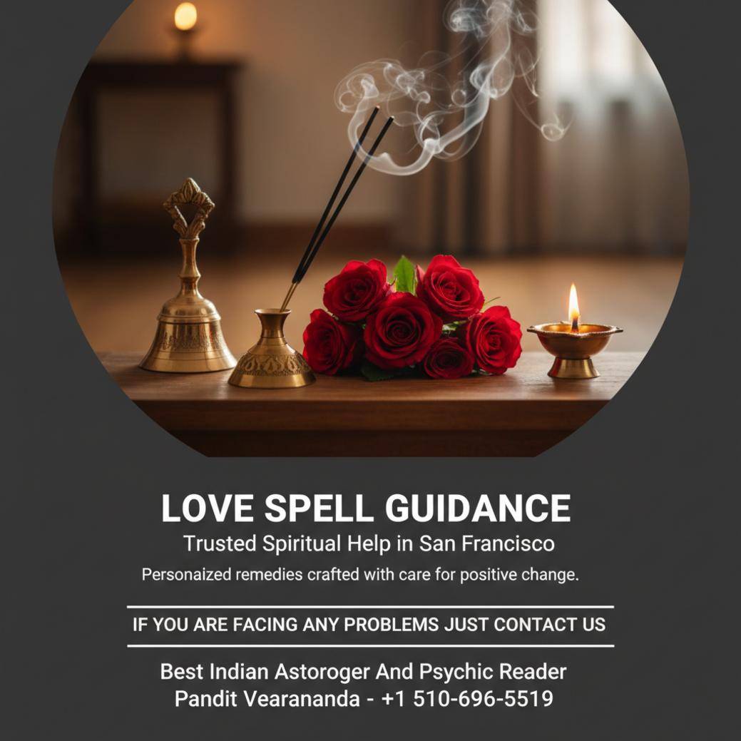 love spell caster ritual items on wood altar in San Francisco room