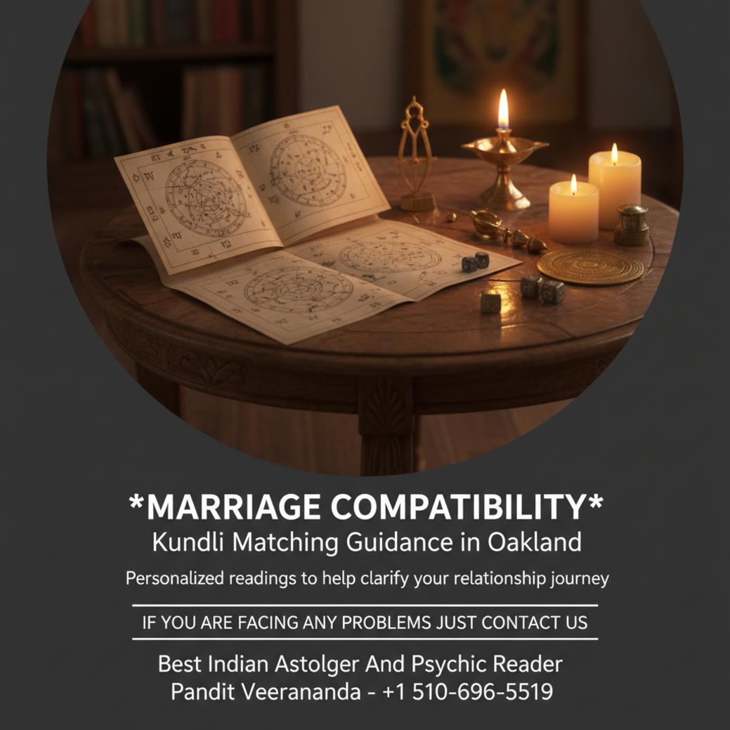 How Marriage Compatibility Kundli Matching Helps in Oakland, CA Marriage compatibility kundli matching chart on wooden table in Oakland