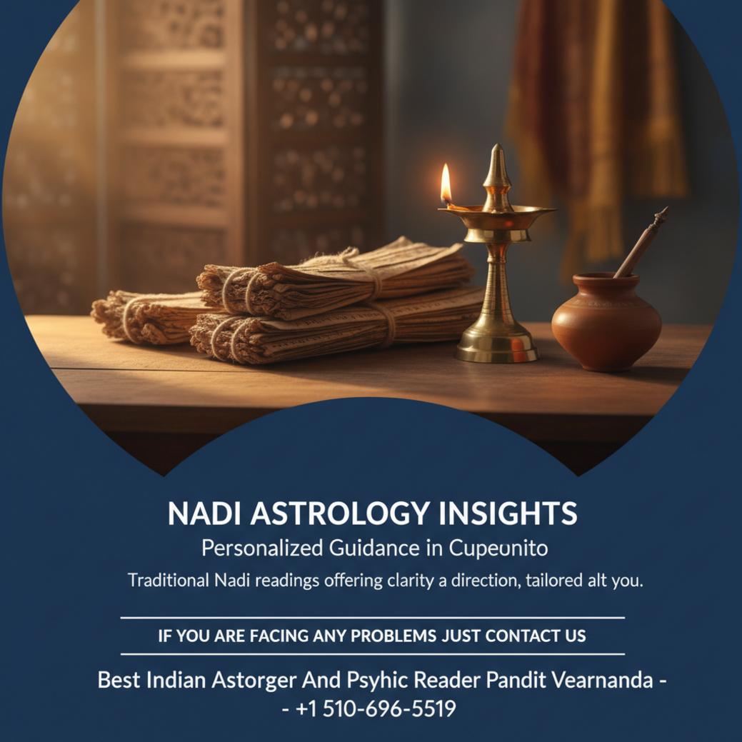 Ancient palm-leaf manuscripts and oil lamp for nadi astrology in Cupertino