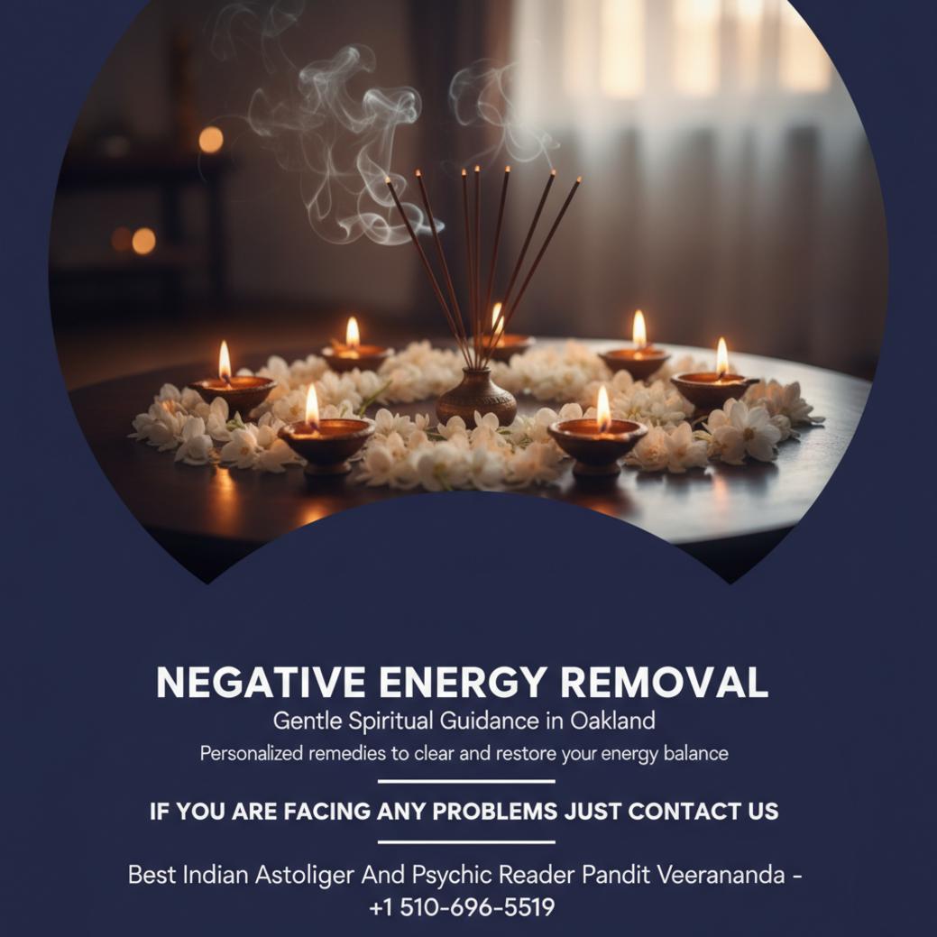 How Negative Energy Removal in Oakland Can Bring Peace Negative energy removal ritual setup with lamps and incense in Oakland