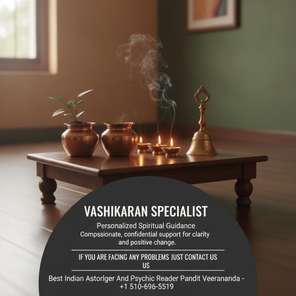 Vashikaran specialist spiritual altar with traditional tools Monterey